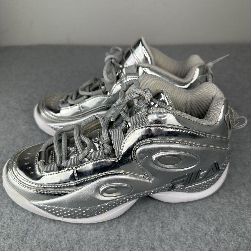 FILA Grant Hill 3 Chrome Silver GS 5.5Y Basketball Shoes 1BM01759-050 Metallic